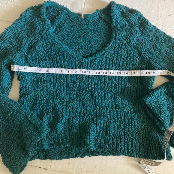 NWOT Free people sand dunes sweater size large teal - Picture 3 of 8